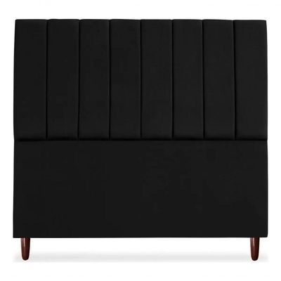 Cabeceira De Cama Box Carla Casal King 195 Cm Suede Preto Do Lar Móveis E Decoração