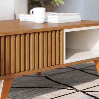 Conjunto Mesa E Aparador Roma Freijo Off White Matte