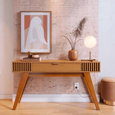 Conjunto Mesa E Aparador Roma Freijo Off White Matte