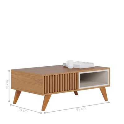 Conjunto Mesa E Aparador Roma Freijo Off White Matte
