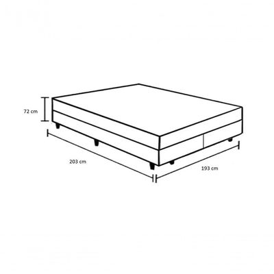 Cama Box King 193 Bipartido Tecido Sintético Preto Com Colchão De Molas Ensacadas Evolution - Probel - 72x128x188