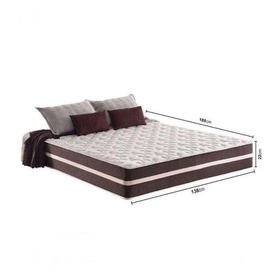 Cama Box Baú Casal 138 Tecido Sintético Branco Com Colchão Little Angel Mola Superlastic