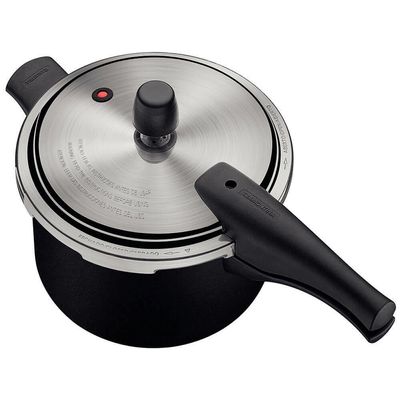 Panela De Pressão Tramontina Vancouver Effect Revestimento Antiaderente Starflon Max Preto 20cm 4,5l