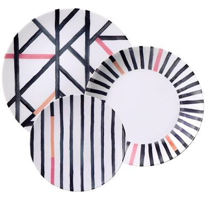Jogo De Pratos Tramontina Street Em Porcelana Decorada 12 Peças - 96589029