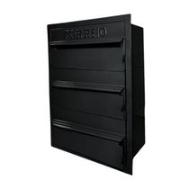 Caixa De Correios Cinza E Preta 3 Módulos Tamanho 15x25x36cm Aço Preto