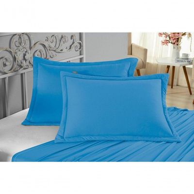 Porta Travesseiro Matelado Nobre 2 Peças Malha 100% Algodão - Turquesa