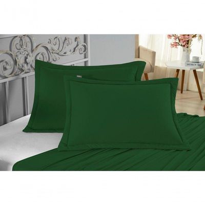 Porta Travesseiro Matelado Nobre 1 Peça Malha 100% Algodão - Verde-bandeira