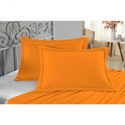 Porta Travesseiro Matelado Nobre 1 Peça Malha 100% Algodão - Laranja