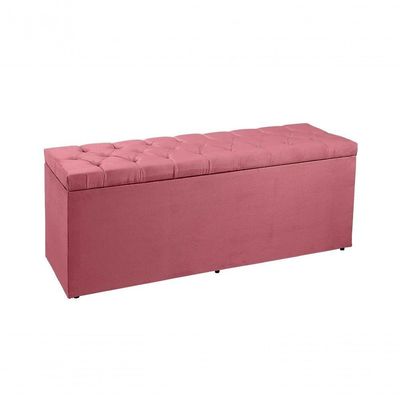 Recamier Baú 1,60m Madrid Suede Rosa