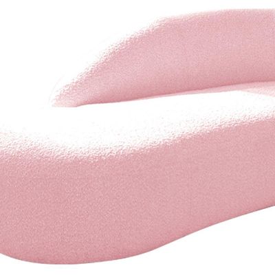 Kit Divã Luna 160cm Lado Esquerdo E 01 Poltrona Base De Ferro Preto Suede Rosa Bebê