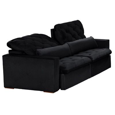 Sofá 6 Lugares Modular 2.90M Retrátil E Reclinável Preto