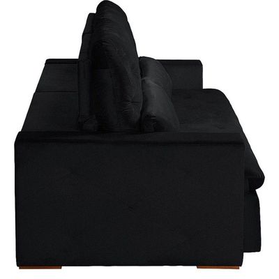 Sofá 6 Lugares Modular 2.90M Retrátil E Reclinável Preto