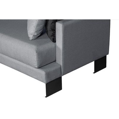 Sofá Living 3 Lugares Linho Corriente 2M Espuma Cinza