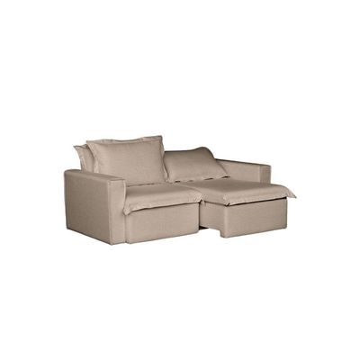 Sofá Cama Casal Retrátil E Reclinável Em Linho Sofatec Bronze