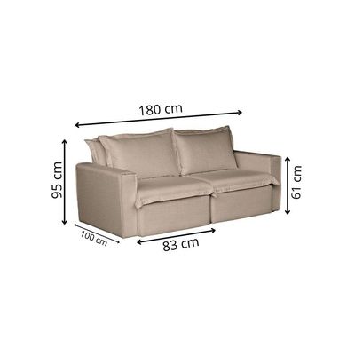Sofá Cama Casal Retrátil E Reclinável Em Linho Sofatec Bronze