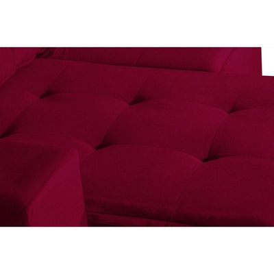 Sofá 3 Lugares Com Molas Retrátil E Reclinável Vermelho