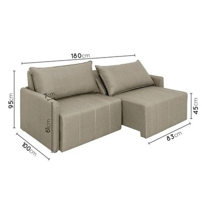 Sofá Cama Montana Retrátil E Reclinável 3 Lugares Sofatec Bronze