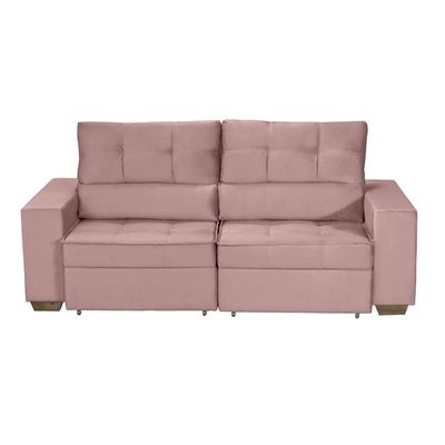 Sofá Baú San Marino Retrátil E Reclinável 3 Lugares Sofatec Rose
