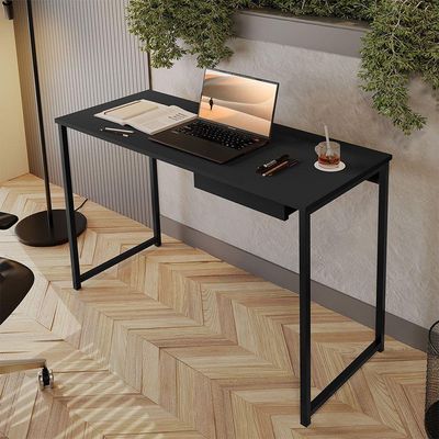 Escrivaninha Com Gaveta Mia 110 X 45 Klm Store Preto-Preto
