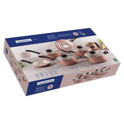 Jogo de Panela 7 Peças Tramontina Linz Mocaccino