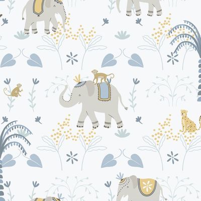 Papel de Parede Enzo Elefante Azul 285-2
