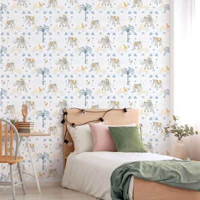 Papel de Parede Enzo Elefante Azul 285-2