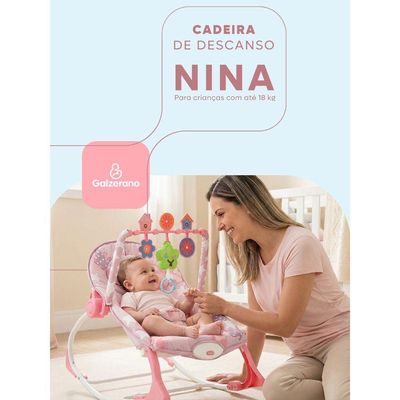 Cadeira De Descanso Musical Galzerano Nina Até 18kg Rosa