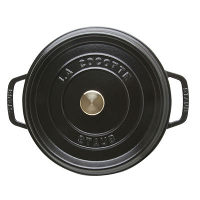 CAÇAROLA STAUB REDONDA EM FERRO FUNDIDO PRETO 24CM 405002410