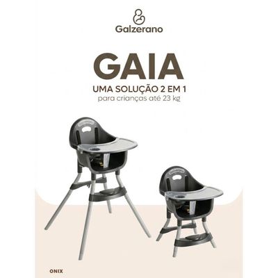 Cadeira De Alimentação Galzerano Gaia 2 Em 1 Alta E Baixa Até 23kg ônix