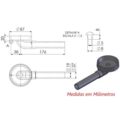 Queimador Alta Pressão Fogão Industrial de Ferro N03 8,7cm