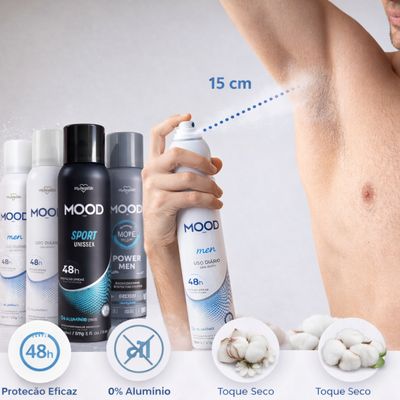 Kit 10 Desodorantes Antitranspirantes Mood 150ml 0% Alumínio Proteção 48h Uso Diário