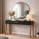 Mesa Escrivaninha Aparador Retangular Industrial 1 Gaveta Madeira 90CM Preto