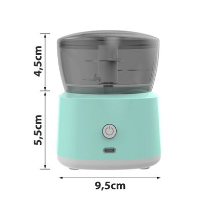 Mini Processador Elétrico Moedor Alimentos USB Azul