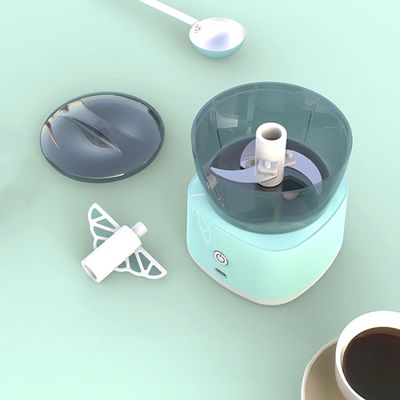 Mini Processador Elétrico Moedor Alimentos USB Azul