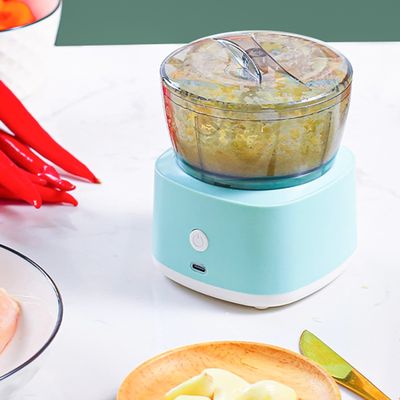 Mini Processador Elétrico Moedor Alimentos USB Azul