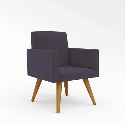 Kit Sofá Namoradeira + 2 Poltronas Sala Estar Balaqui Decor Cor:cinza