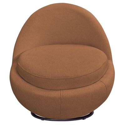 Poltrona Orgânica Kaira Giratória Bouclé Terracota - Nexta Casa