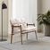 Poltrona Hermes Base Madeira Castanho Bouclé Off White - Nexta Casa