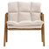 Poltrona Hermes Base Madeira Castanho Bouclé Off White - Nexta Casa