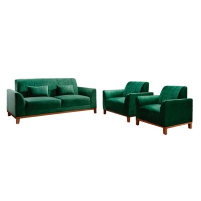 Kit Namoradeira E Poltronas Versace Via Veludo Verde