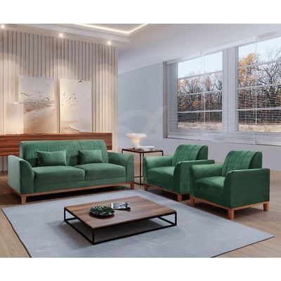 Kit Namoradeira E Poltronas Versace Via Veludo Verde