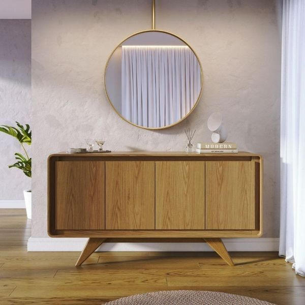 Buffet Aparador Com Bordas Arredondadas Moderno Nature