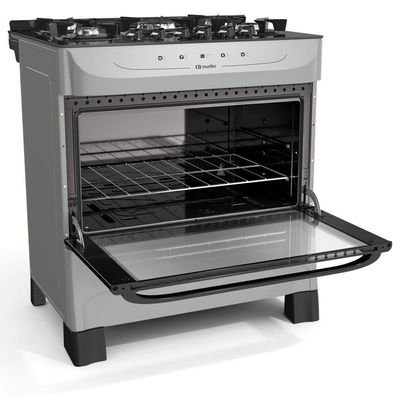 Fogão Mueller Titânio 5 Bocas Com Mesa De Vidro Mfv5bb