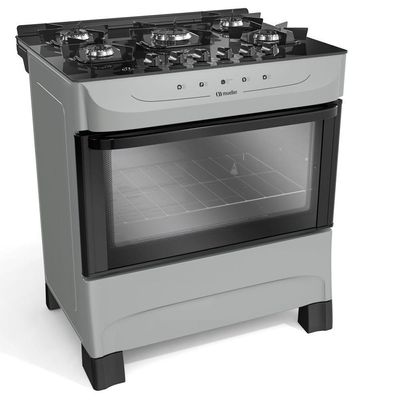 Fogão Mueller Titânio 5 Bocas Com Mesa De Vidro Mfv5bb