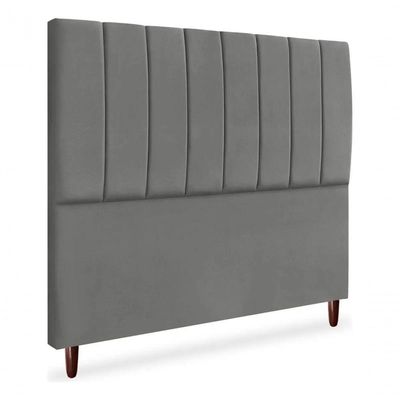 Cabeceira De Cama Box Carla Casal 140 Cm Suede Grafite Do Lar Móveis E Decoração