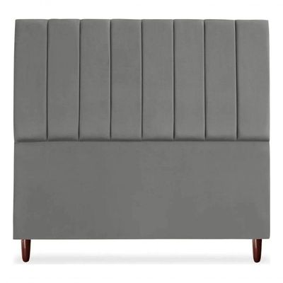 Cabeceira De Cama Box Carla Casal 140 Cm Suede Grafite Do Lar Móveis E Decoração