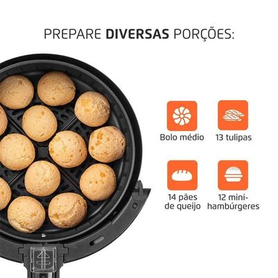 Fritadeira Sem óleo Air Fryer Pratic 3,6l Mondial 1500W Af36bi Preto 220V