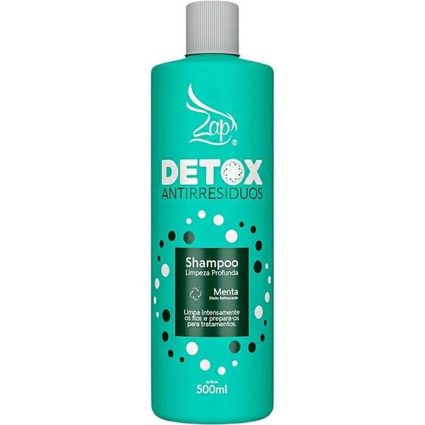 Zap Detox Menta - Shampoo Antirresíduos Refrescante Limpeza Profunda 500ml