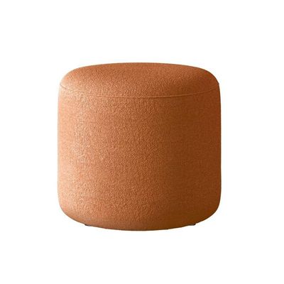 Puff Orgânico Ello Design Sofisticado Em Tecido Bouclé Italiano Terracota