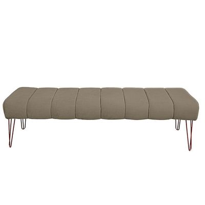 Recamier Estofada Casal Luxo Veludo Cor Capuccino